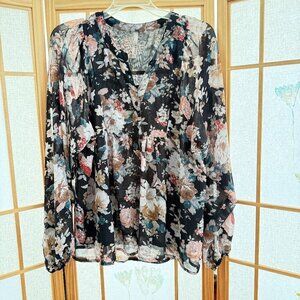 Anthropologie Entro Small Floral flowy Top